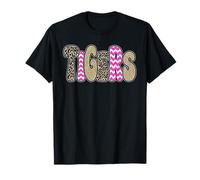 Tigers School Spirit Game Day Tiger Pride Leopard Print Pink T-Shirt