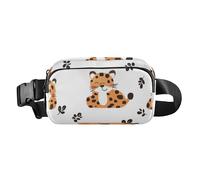 Tigers Simple White Childish Cute Waist Pack Crossbody Bag for Women Men Teens Water Resistant Zipper Fanny Pack Sling Bag with Adjustable Strap for Travel Running Hiking