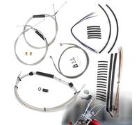TIGERSGATE 12" Ape Hanger Sportster Cables Kit Handlebar Extended CAN-Bus/Turn Signal Wires/Clutch/Throttle Cables/Brake Line for 2007-2013 Harley Non-ABS Iron XL XLH 883 1200 50 Models(Chrome)