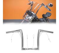 TIGERSGATE 12 Inch Sportster Dyna Ape Hangers Softail Handlebar 1.25 inch Z bar with Pull Wires for Harley 1995-Up Road King 1998-2013 Road Glide（Chrome）