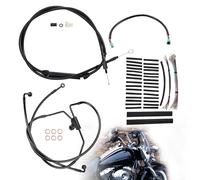 TIGERSGATE 14" Touring Ape Hangers Cables Handlebar Extended Brake Line & Clutch Cable & CAN-Bus & TBW for 2008-2013 Harley Road King/Electra Glide/Street Glide/Road Glide non-ABS,Black
