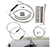TIGERSGATE 16" Ape Hanger Sportster Cables Kit Handlebar Extended CAN-Bus/Turn Signal Wires/Clutch/Throttle Cables/Brake Line for 2004-2006 Harley Non-ABS Iron XL XLH 883 1200 50 Models(Chrome)