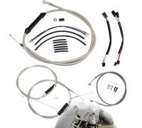 TIGERSGATE 16" Ape Hanger Sportster Cables Kit Handlebar Extended CAN-Bus/Turn Signal Wires/Clutch/Throttle Cables/Brake Line for 2014-2021 Harley Non-ABS Iron XL XLH 883 1200 50 Models(Chrome)