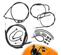 TIGERSGATE 16" Ape Hanger Sportster Cables Kit Handlebar Extended CAN-Bus/Turn Signal Wires/Clutch/Throttle Cables/Brake Line for 2014-2024 Harley with ABS Iron XL XLH 883 1200 50 (Black)