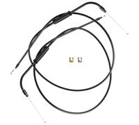 TIGERSGATE 43.3" Black Vinyl Stainless Steel Braided Extended Throttle & Idle Cable Kit for 2014-2022 Harley Sportsters XL Bikes, and 1996-2017 Some Dyna Models