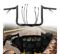 TIGERSGATE Black PRE-WIRED 12" Meathook Monkey Bar 1 1/4" Bagger Apes Handlebars with Heated Grip Option for Harley Miter Cut 2016-2023 Street Glide/Electra Glide/Ultra Limited
