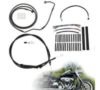 TIGERSGATE Touring 14" Ape Hangers Cables Kit Extended Clutch Cable & Brake Line & CAN-Bus & TBW Wires for 2008-2013 Harley Road King/Electra Glide/Street Glide/Road Glide with ABS,Black