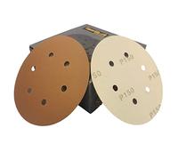 TigerShark 6 Inch 6 Hole Sanding Discs Grit 150 50pcs Pack Special Anti Clog Coating Paper Gold Line Hook and Loop Dustless Random Orbital Sander Paper Fine