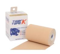 TIGERTAPES Extra Wide Kinesiology Tape - (10cm x 5m) Beige K Tape | Water Resistant, Hypoallergenic & Stretchy | Wide Uncut Muscle Tape for Running, Sports & Injury Recovery | Single Roll