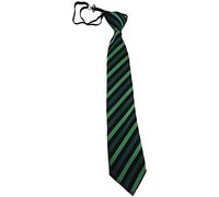 TigerTie Children tie necktie green dark green black striped - tie necktie Pre-bound with elastic