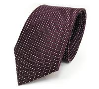 TigerTie Designer Silk Tie in Polka Dot Pattern - Tie Width 8 cm, Red, burgundy, silver, black, Krawattengröße: ca. Länge 150 cm, Breite 8 cm