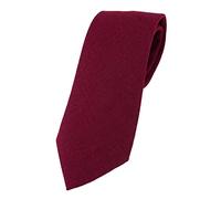 TigerTie Designer tie in plain colour, 100% linen, tie width 7.5 cm, bordeaux, Krawattengröße: ca. Länge 150 cm, Breite 7,5 cm