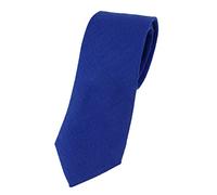 TigerTie Designer tie in plain colour, 100% linen, tie width 7.5 cm, royal blue, One size