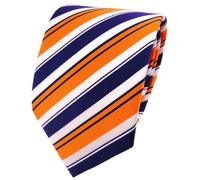 TigerTie Designer Tie in Striped Pattern - Classic Cut - 8 cm Tie Width, Orange, purple, black, white, Krawattengröße: ca. Länge 150 cm, Breite 8 cm