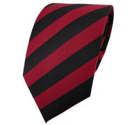 TigerTie Designer Tie in Striped Pattern - Tie Width 8 cm, Red, dark red, carmine, black, Krawattengröße: ca. Länge 150 cm, Breite 8 cm