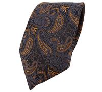 TigerTie Designer tie necktie in brown bronze gold blue black Paisley patterned
