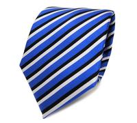 TigerTie Designer tie necktie - necktie blue ultramarin black white striped