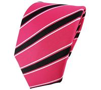 TigerTie Designer tie necktie pink black white striped - necktie