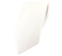 TigerTie Designer Tie Plain 100% Cotton Tie Width 8 cm, crème-white, Krawattengröße: ca. Länge 150 cm, Breite 8 cm