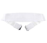 TigerTie Men's Plain Cummerbund - White - One size