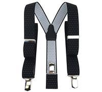 TigerTie Men's Polka Dot Braces - Black - One size