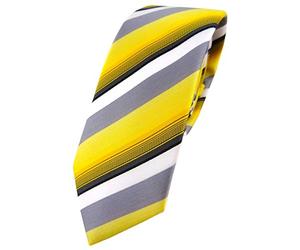 TigerTie Men's Striped Necktie Accessories for Men, yellow gelb grau weiss schwarz anthrazit One size