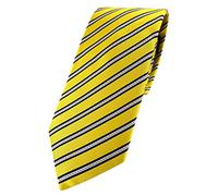 TigerTie Men's Striped Necktie Yellow Gelb Gelbgold Schwarz Silber One size