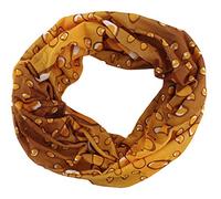 TigerTie Multifunctional Scarf in Ochre Brown White without Seam - Tube Scarf, Size 48 cm x 48 cm (Circumference)