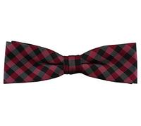 TigerTie narrow bow tie in bordeaux wine red anthracite black squared + Gift box