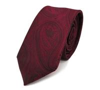 TigerTie narrow Designer necktie red wine red black paisley template