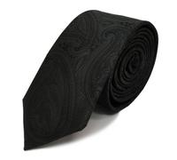TigerTie narrow Designer tie necktie black-gray olive black paisley