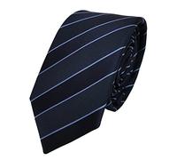 TigerTie narrow Designer tie necktie - blue dark blue striped