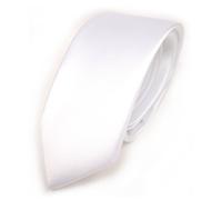 TigerTie narrow Satin tie necktie white schneewhite all-one-color Polyester