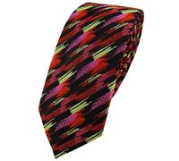 TigerTie narrow tie necktie in orange pink gold black striped patterned