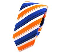 TigerTie narrow tie necktie orange blue black white striped