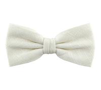 TigerTie Plain bow tie, pre-tied bow, 100% linen + storage box, crème-white, One size
