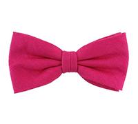 TigerTie Plain bow tie, pre-tied bow, 100% linen + storage box, magenta, One size
