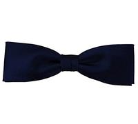 TigerTie prefabricated narrow silk bow tie in marine blue monochrome + Box