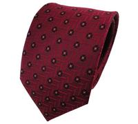 TigerTie Satin silk tie red black silver dotted - tie necktie silk