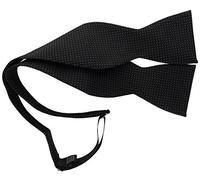 TigerTie self-bow-tie black in silver dotted, bow tie 100% pure silk