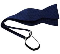 TigerTie self-bow-tie marine dark blue in silver dotted, bow tie 100% pure silk