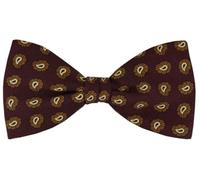 TigerTie silk bow tie in bordeaux brown gold black Paisley patterned - bow tie 100% pure silk + Aufbewahrungsbox