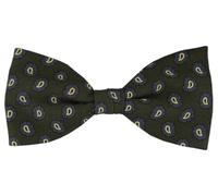 TigerTie silk bow tie in green blue gold black Paisley patterned - bow tie 100% pure silk + Aufbewahrungsbox