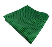 TigerTie silk handkerchief in green emerald green blue dotted - handkerchief 100% silk
