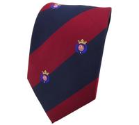 TigerTie tie necktie in red wine red dark blue striped with Pattern coat of arms - Tie necktie