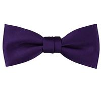 TigerTie Toddler Baby Bow Tie Plain Size 29 to 50 cm Neck Circumference Adjustable + Storage Box, dark purple, Fliegengröße: ca. 8 cm x 3,5 cm