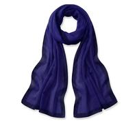 TigerTie Women's Chiffon Scarf in Plain Colour - Scarf Size 160 cm x 36 cm - Made in Italy - Blue - One Size