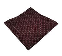 TigerTie woven handkerchief red bordeaux silver black patterned - cloth 100% silk