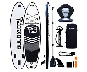 TIGERXBANG Inflatable Stand Up Paddle Board SUP Board with Kayak Seat |320x82x15cm| 305x82x15cm| for Adults/Kids| ISUP PaddleBoarding Complete Kit