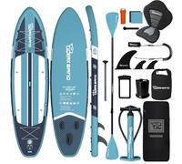 TIGERXBANG Inflatable Stand Up Paddle Board, SUP Board with Seat 11'x34 x6 Wide Paddleboard for Adults & Youth - All Skill Levels, Blue